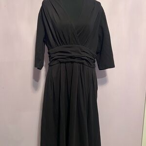 eShakti Black Long Sleeve Dress
